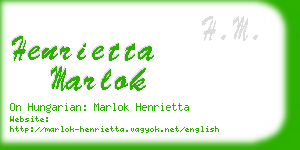 henrietta marlok business card